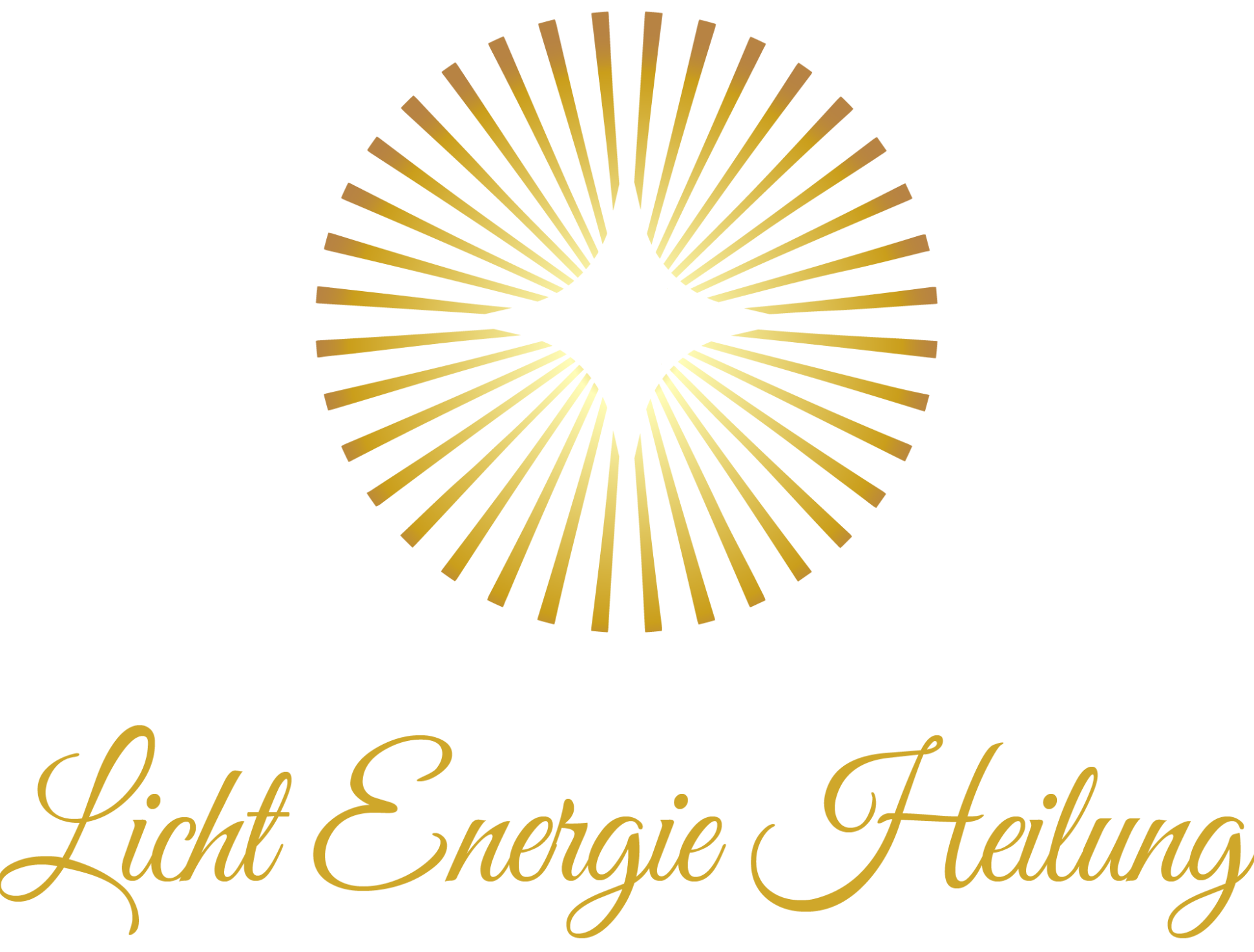 Text in geschwungener, goldener Schrift: "Licht Energetische Heilung".